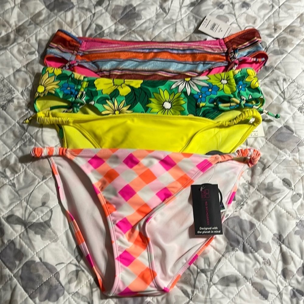 Four NWT bikini swim bottoms jr XL